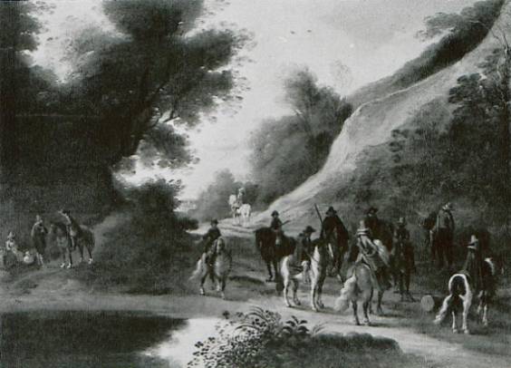 Sunken Road with Armed Horsemen