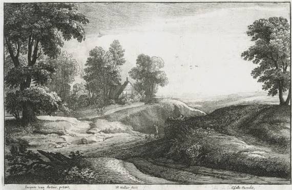 Hilly Landscape with a Man and a Dog