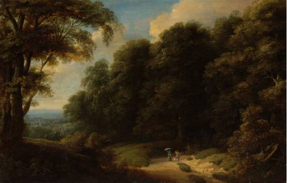 The Sonian Forest with Travellers on a Path