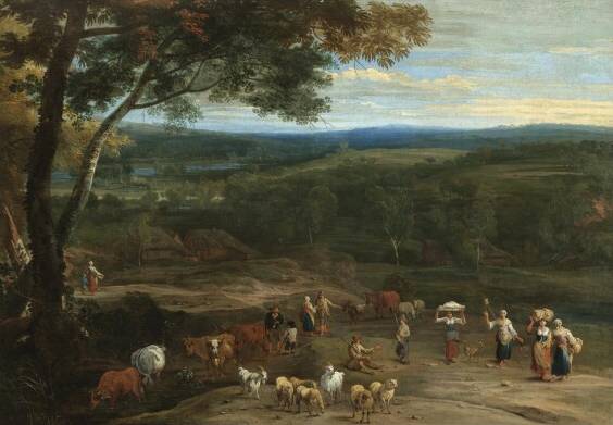 An Extensive Landscape with Figures 