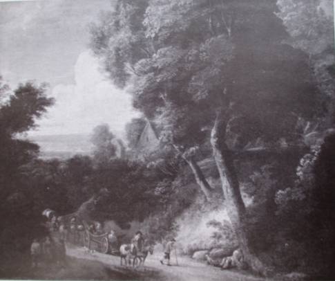 Road at Forest Edge with Peasants 