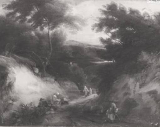 A Track trough a Forest with Peasants resting by a Sandbank