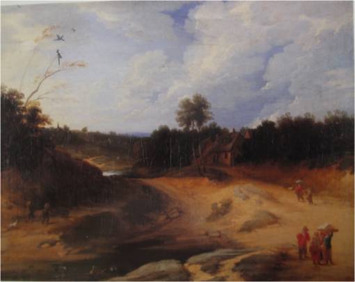Landscape with Peasants in a Sandy Wood by a Pool 