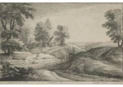 Work 1058: Hilly Landscape with a Man and a Dog