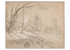 Wooded Winterlandscape with a Farmhouse
