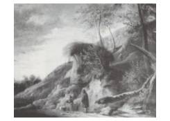 Hilly Landscape with Peasants near a Stream