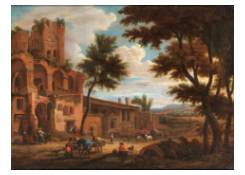 Landscape with Antic Ruines and Travellers