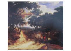 paintings CB:213 A Wooded Landscape with Travellers and a Wagon on a Path 