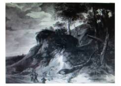 Work 218: Hilly Landscape with Broken Tree