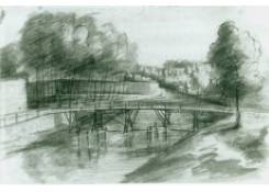 drawings CB:579 Wooden Bridge over a River