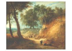 Wooded Landscape with Figures in a Ravine 
