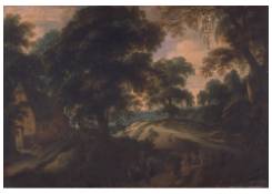 Work 835: Landscape with Figures, Farm Looted by Brigands